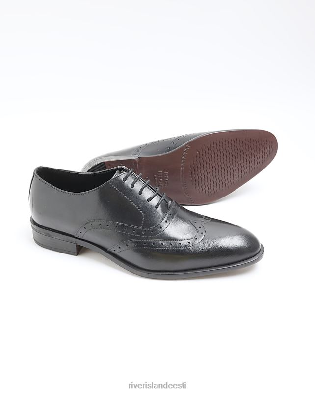 jalatsid must mehed River Island brogue derby kingad 44TLL2809