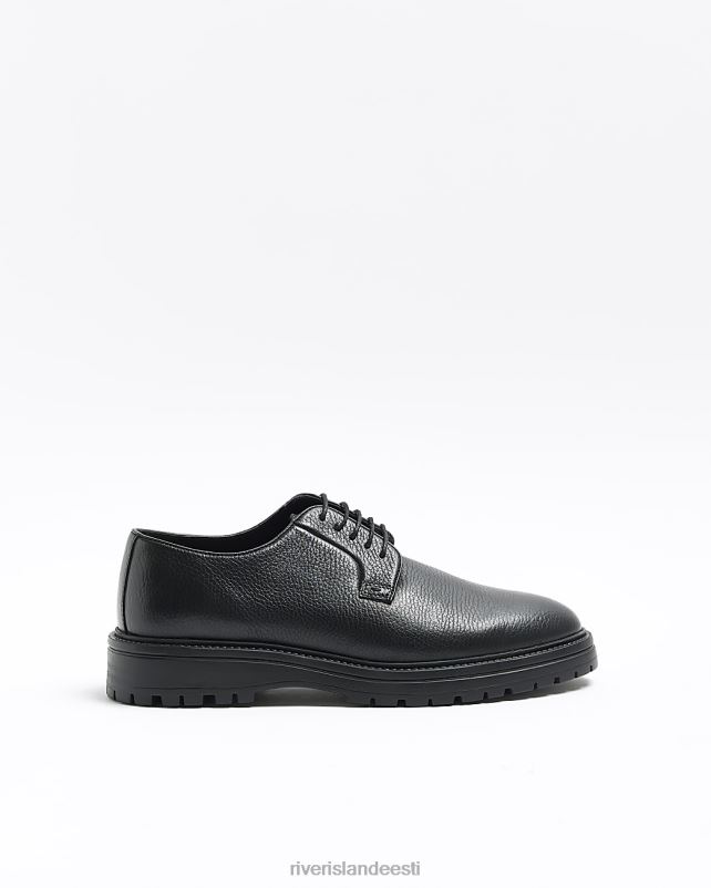 jalatsid must mehed River Island nahast paksud derby kingad 44TLL5575