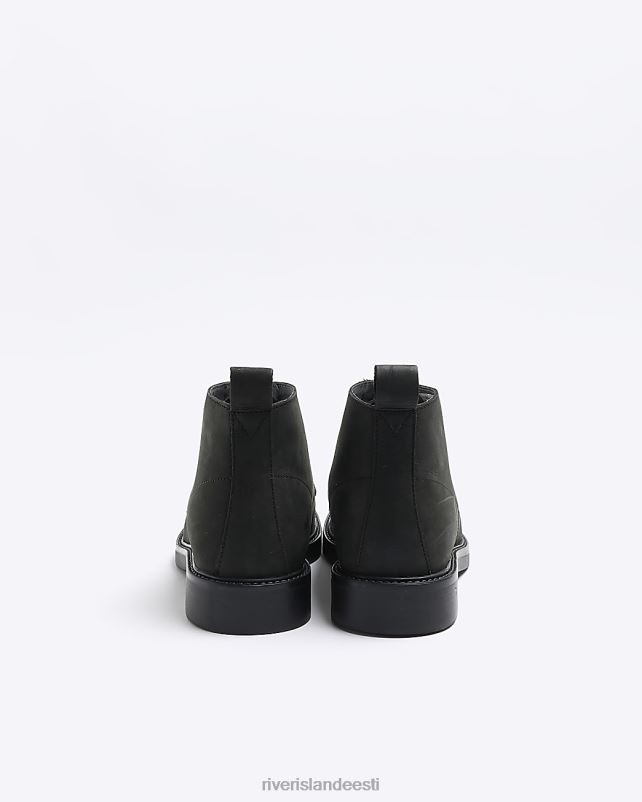 jalatsid must mehed River Island laia nööriga chukka saapad 44TLL2732