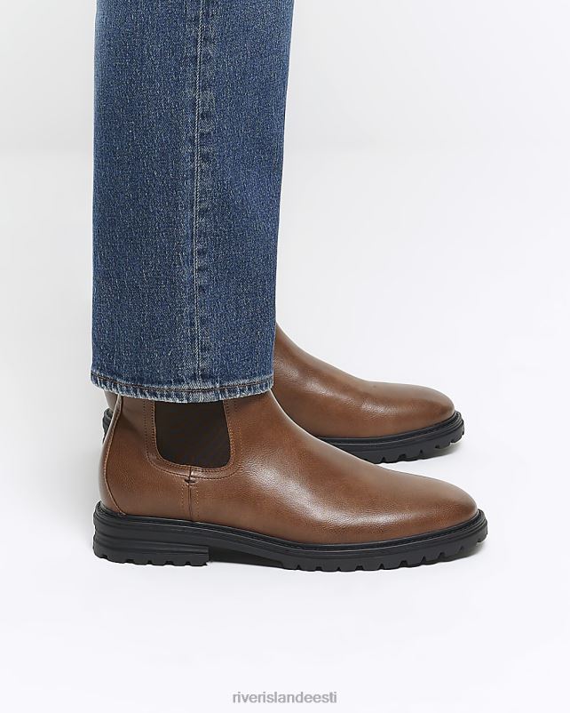 jalatsid pruun mehed River Island kunstnahast chelsea saapad 44TLL2723