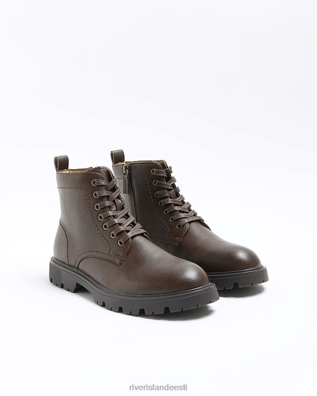 jalatsid pruun mehed River Island kunstnahast võitlussaapad 44TLL2752