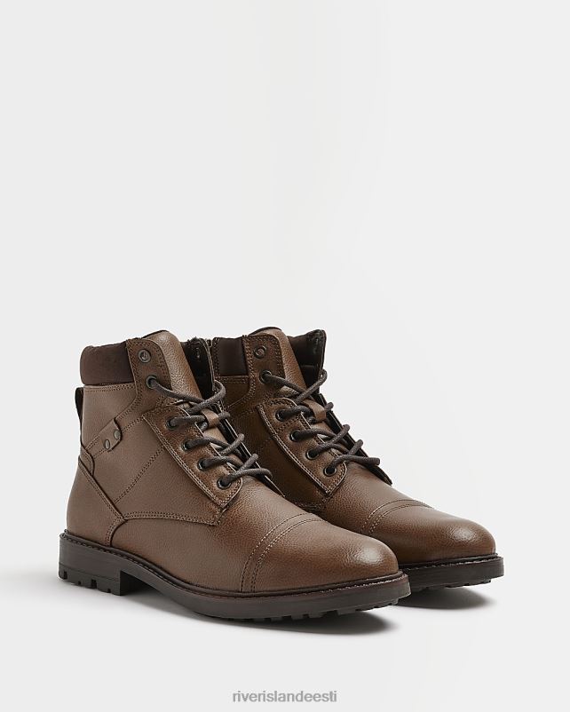 jalatsid pruun mehed River Island nööriga saapad 44TLL5835