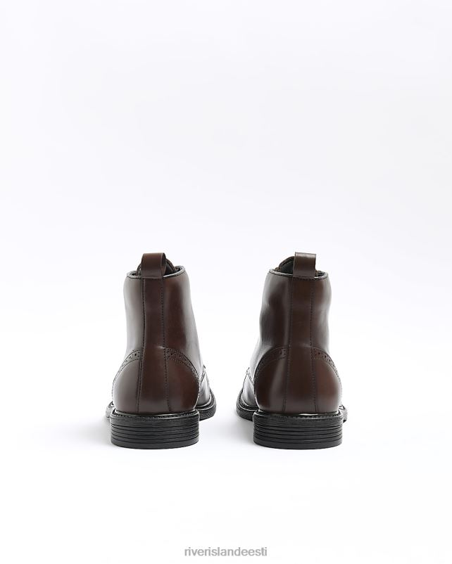 jalatsid pruun mehed River Island nahast brogue saapad 44TLL5641