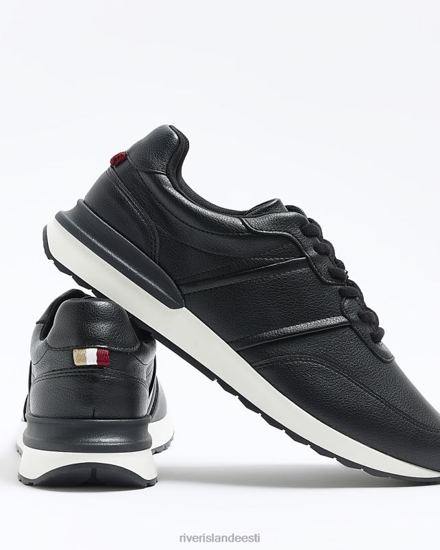 jalatsid must mehed River Island puhas kunstnahast jooksja 44TLL5729