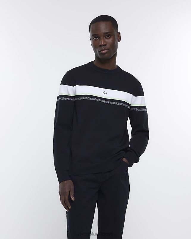 kehakate must mehed River Island slim fit triibuline kampsun 44TLL5680