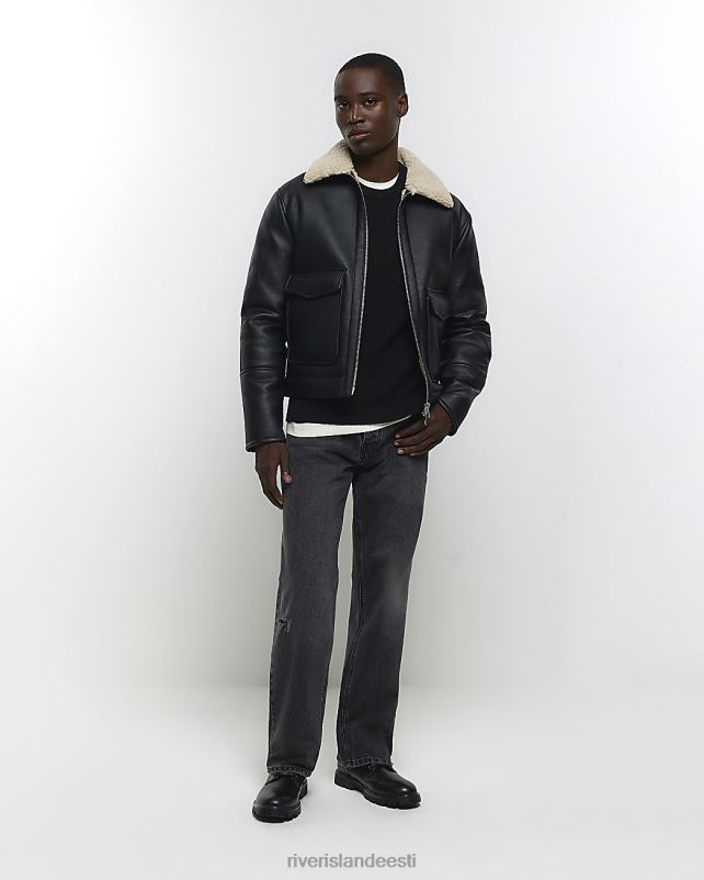 kehakate must mehed River Island tavalise sobivusega diagonaalpistega hüppaja 44TLL2621