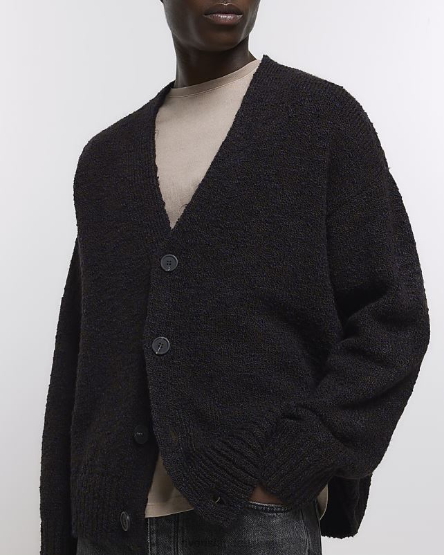kehakate pruun mehed River Island boxy fit boucle kardigan 44TLL5521