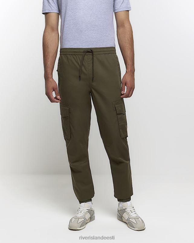kehakate pestud khaki mehed River Island slim fit cargo joggers 44TLL2347