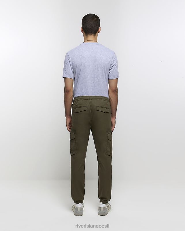 kehakate pestud khaki mehed River Island slim fit cargo joggers 44TLL2347