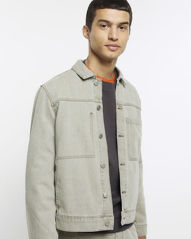 kehakate heleroheline mehed River Island tavalise sobivusega teksajakk 44TLL2904