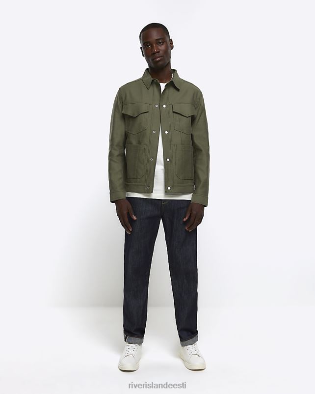 kehakate khaki mehed River Island tavalise sobivusega linasegu lääne jope 44TLL2473