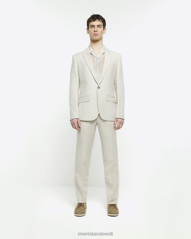 kehakate kivi mehed River Island slim fit linasest segust ülikonnajope 44TLL2859