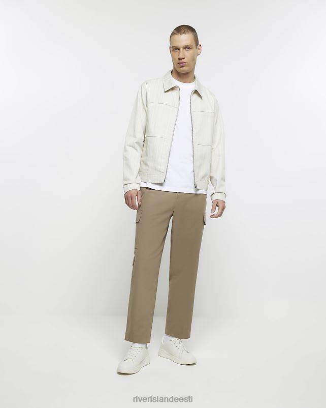 kehakate kreem mehed River Island tavalise istuvuse tekstuuriga harringtoni jope 44TLL5778