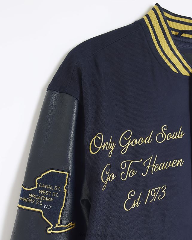 kehakate merevägi mehed River Island tikitud ülikooli bomber jope 44TLL5831