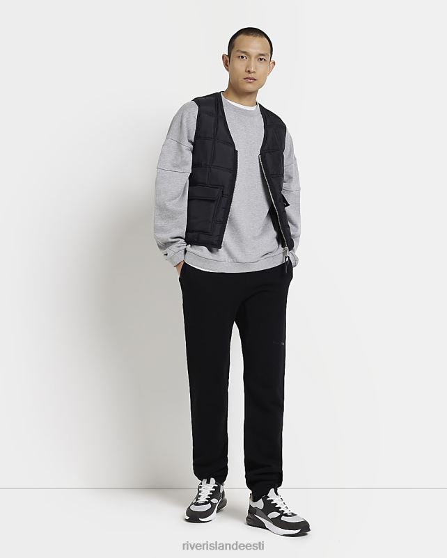 kehakate must mehed River Island Tavalise istmega tepitud lukuga särk 44TLL5594