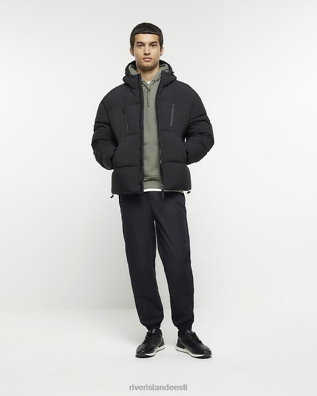 kehakate must mehed River Island kapuutsiga puhvis jope 44TLL5855