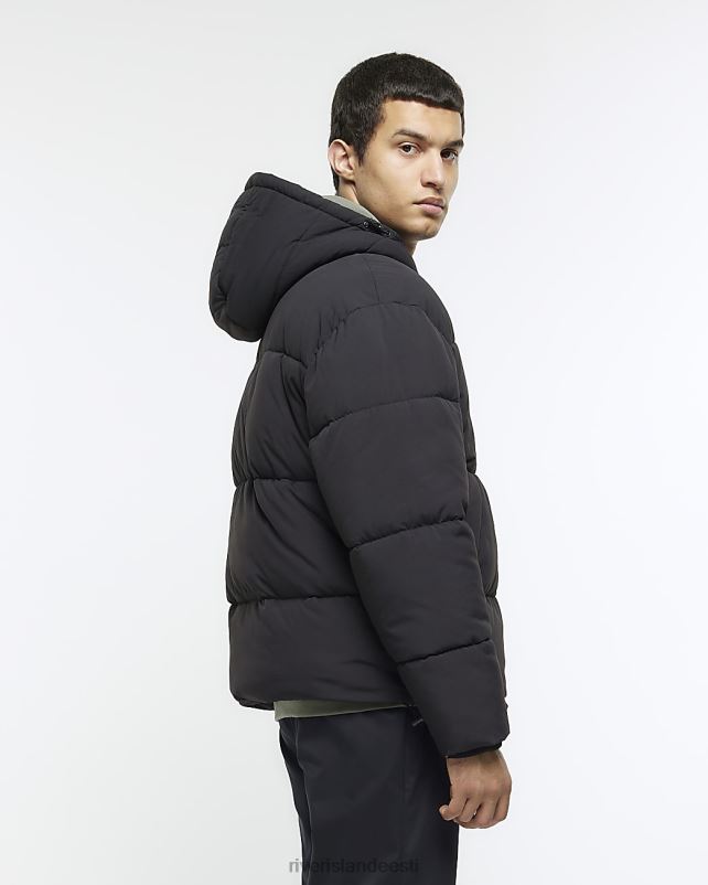 kehakate must mehed River Island kapuutsiga puhvis jope 44TLL5855