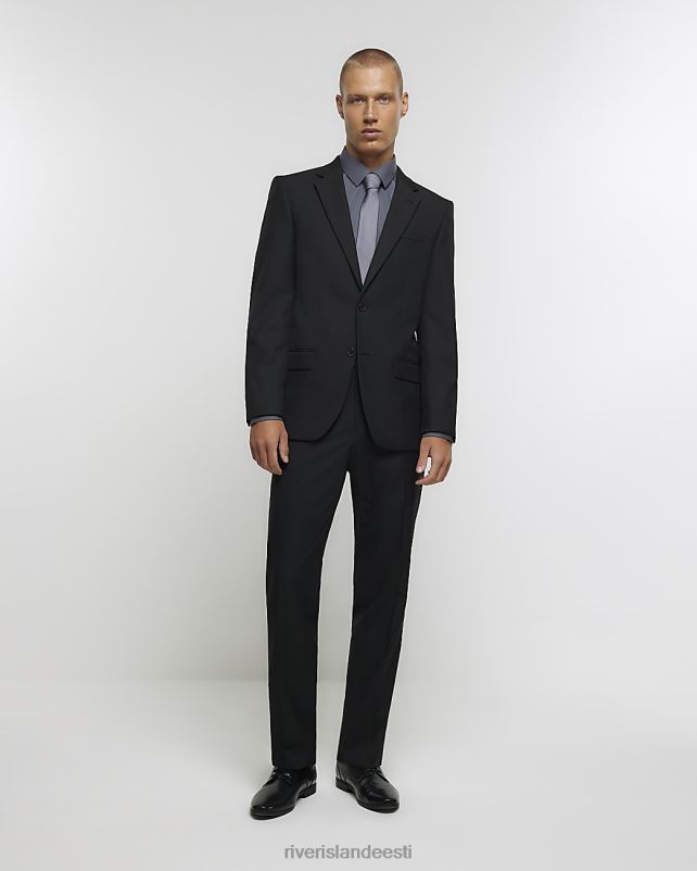 kehakate must mehed River Island slim fit toimse ülikonna jope 44TLL3048