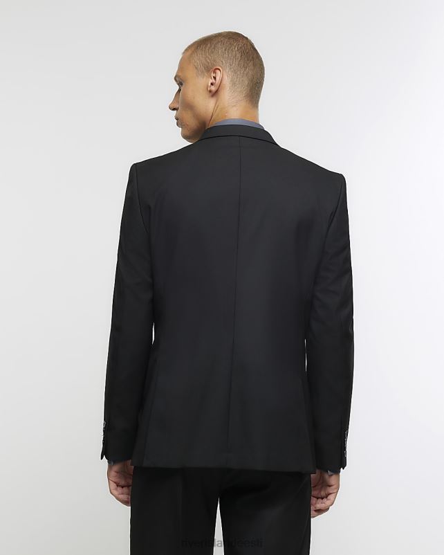 kehakate must mehed River Island slim fit toimse ülikonna jope 44TLL3048