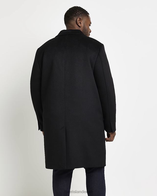 kehakate must mehed River Island suur ja kõrge tavaline villane mantel 44TLL5976