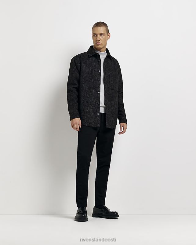 kehakate must mehed River Island tavaline polsterdatud jakk 44TLL5396