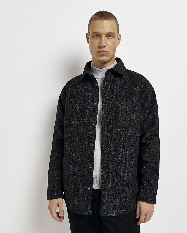 kehakate must mehed River Island tavaline polsterdatud jakk 44TLL5396