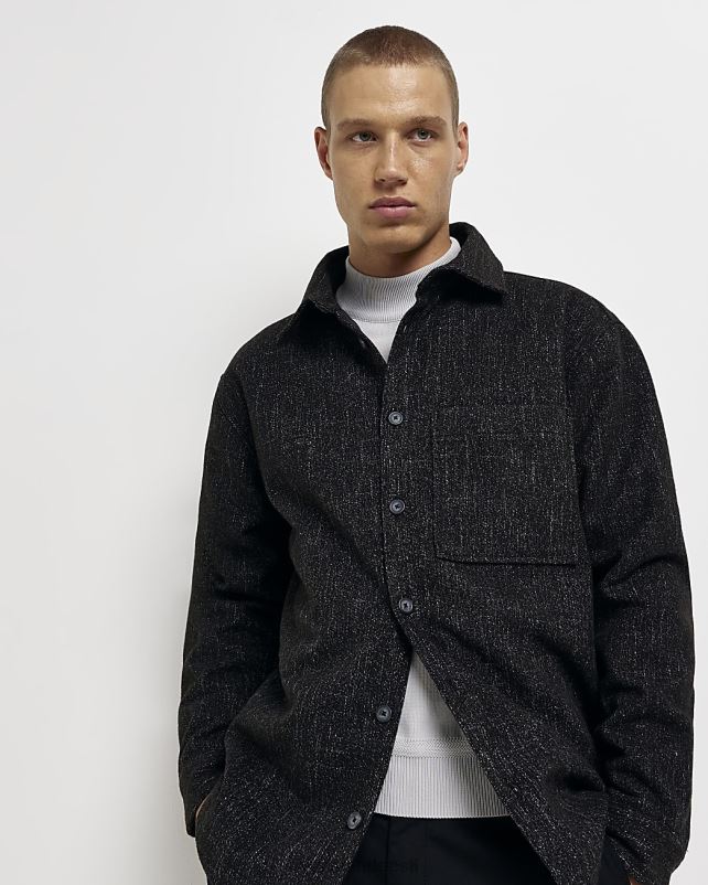 kehakate must mehed River Island tavaline polsterdatud jakk 44TLL5396