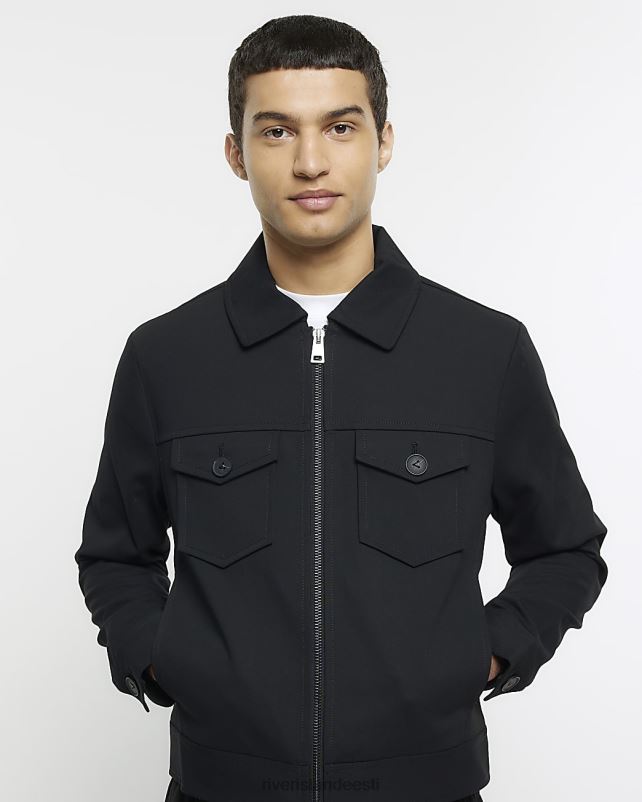 kehakate must mehed River Island tavalise sobivusega lääne jope 44TLL2383