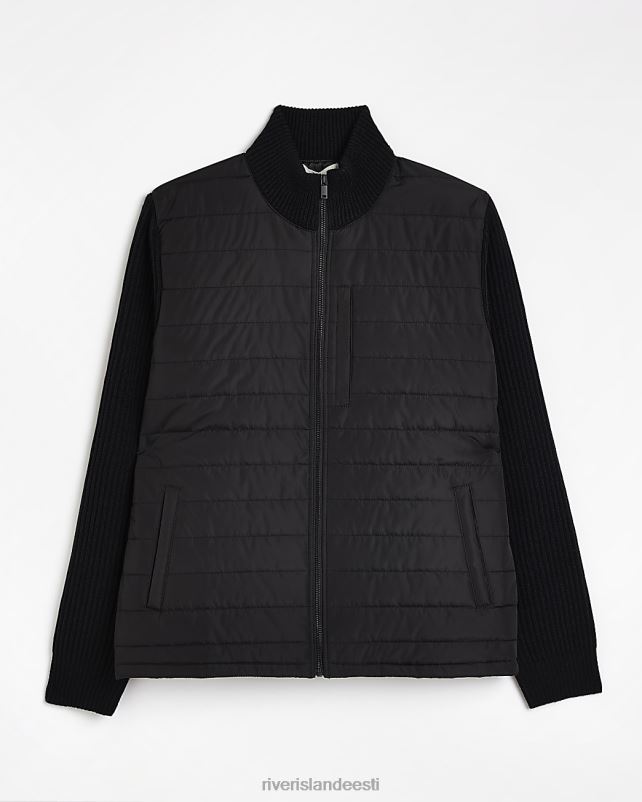 kehakate must mehed River Island tavalise sobivusega tepitud lukuga jope 44TLL5895