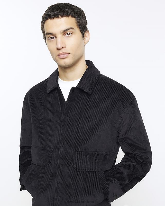 kehakate must mehed River Island tavalise sobivusega velvetist harringtoni jope 44TLL5586