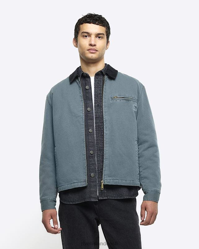 kehakate pestud roheliseks mehed River Island tavalise sobivusega lõuendist jope 44TLL5385