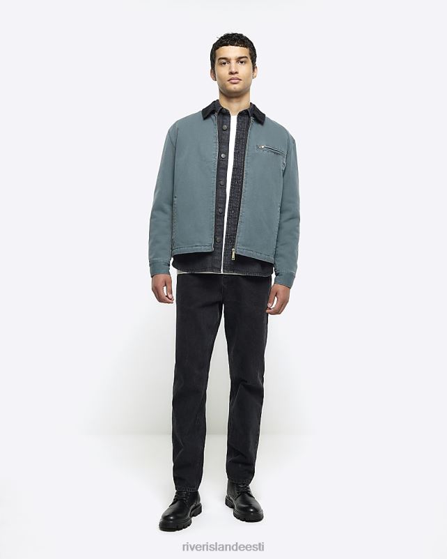 kehakate pestud roheliseks mehed River Island tavalise sobivusega lõuendist jope 44TLL5385