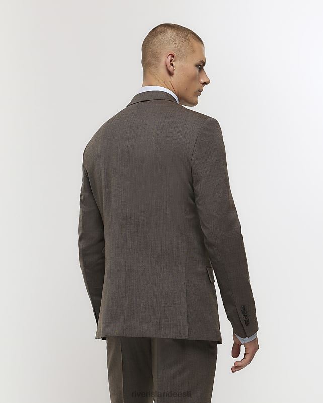 kehakate pruun mehed River Island slim fit villasegune ülikond jakk 44TLL2726