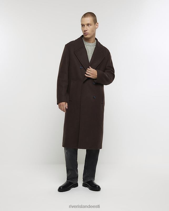 kehakate pruun mehed River Island tavalise sobivusega villasegu premium mantel 44TLL2605