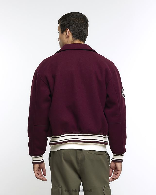 kehakate punane mehed River Island tavalise sobivusega ülikooli bomber jope 44TLL2698