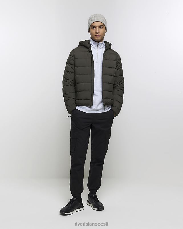 kehakate roheline mehed River Island tavalise sobivusega kapuutsiga puffjakk 44TLL2739
