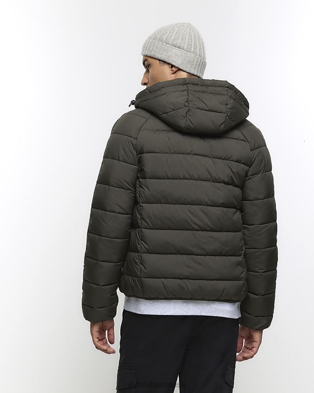kehakate roheline mehed River Island tavalise sobivusega kapuutsiga puffjakk 44TLL2739