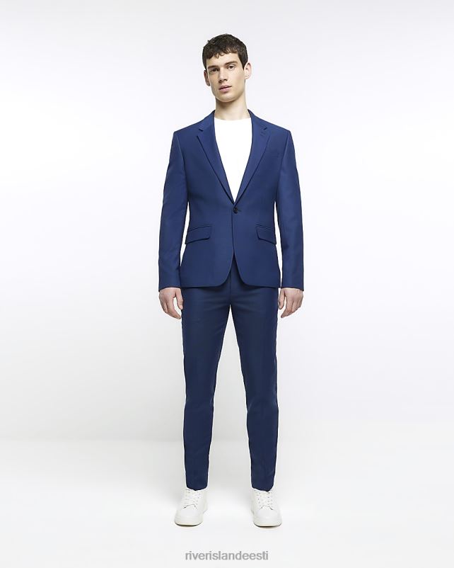 kehakate sinine mehed River Island skinny fit ülikonna jope 44TLL5789