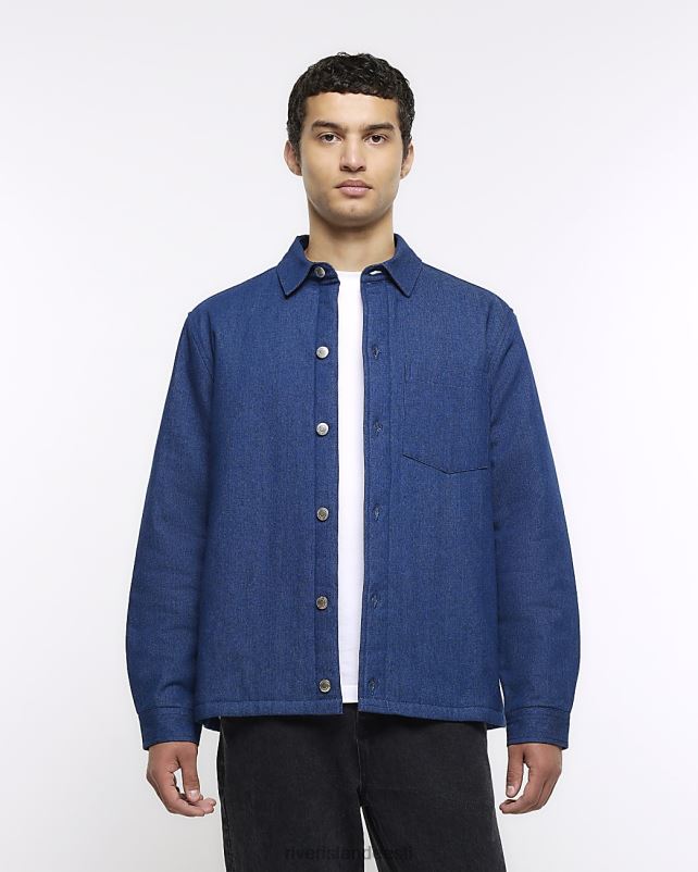 kehakate sinine mehed River Island tavalise sobivusega tepitud teksajakk 44TLL5578