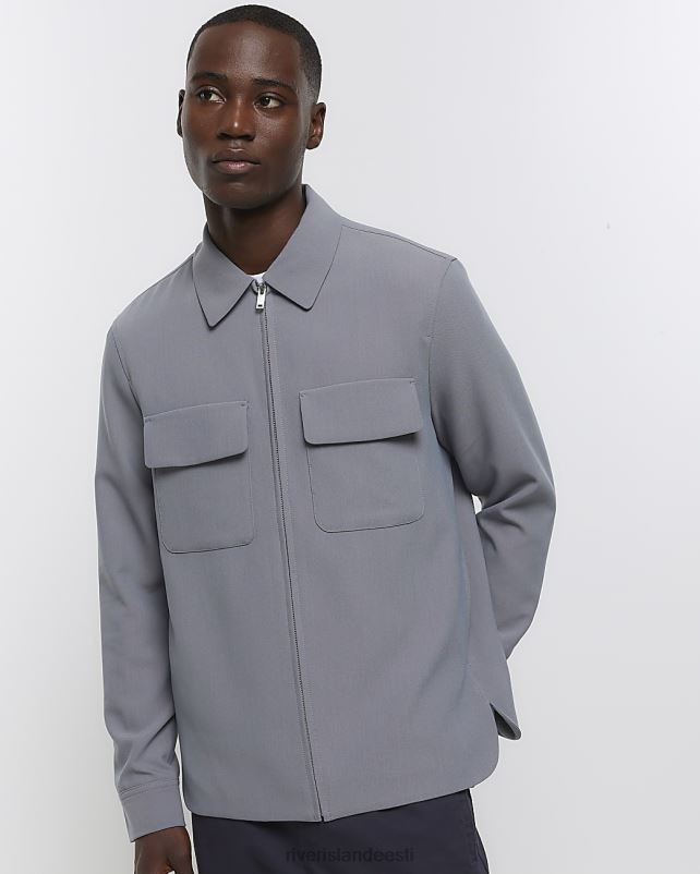 kehakate tumehall mehed River Island Tavalise istuvusega tõmblukuga nutikas jakk 44TLL2818