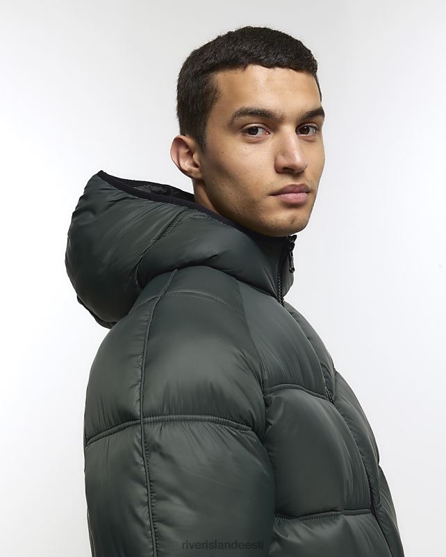 kehakate tumeroheline mehed River Island tavalise sobivusega kapuutsiga puffjakk 44TLL5481