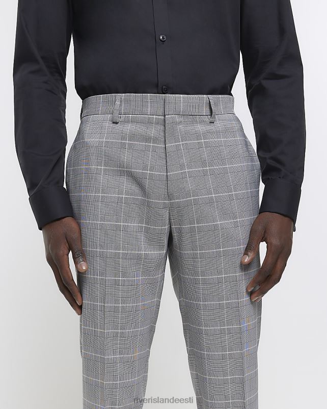 kehakate hall mehed River Island skinny fit check smart püksid 44TLL5800