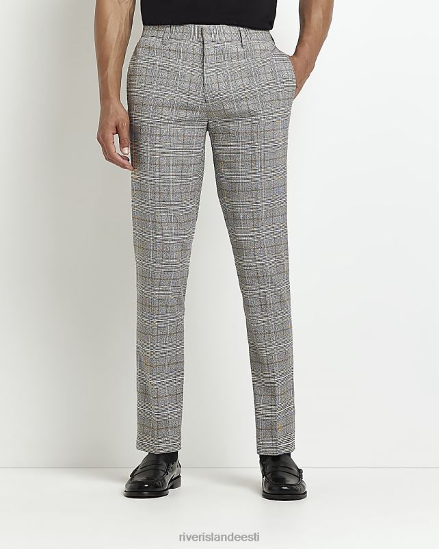 kehakate hall mehed River Island slim fit check-püksid 44TLL3098