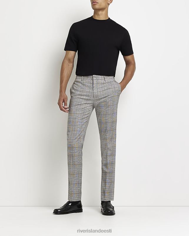 kehakate hall mehed River Island slim fit check-püksid 44TLL3098