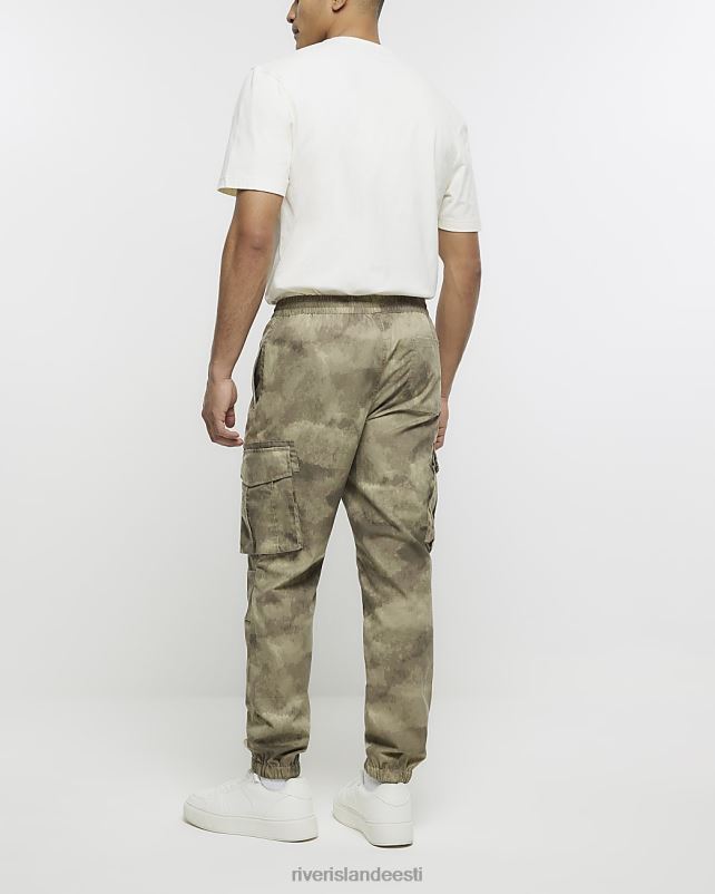 kehakate khaki mehed River Island tavalised camo cargo püksid 44TLL5783