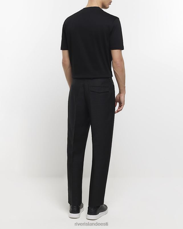 kehakate must mehed River Island kitseneva kujuga tekstuuriga püksid 44TLL3045