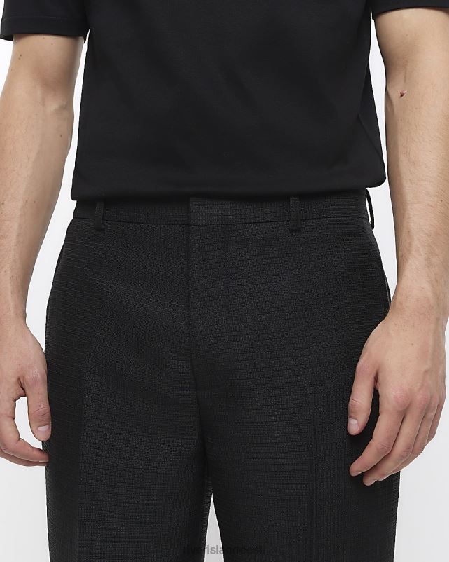 kehakate must mehed River Island kitseneva kujuga tekstuuriga püksid 44TLL3045