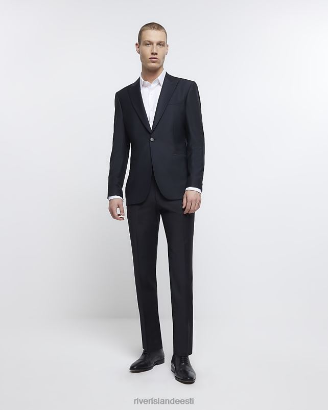 kehakate must mehed River Island skinny fit villased premium ülikonnapüksid 44TLL5879