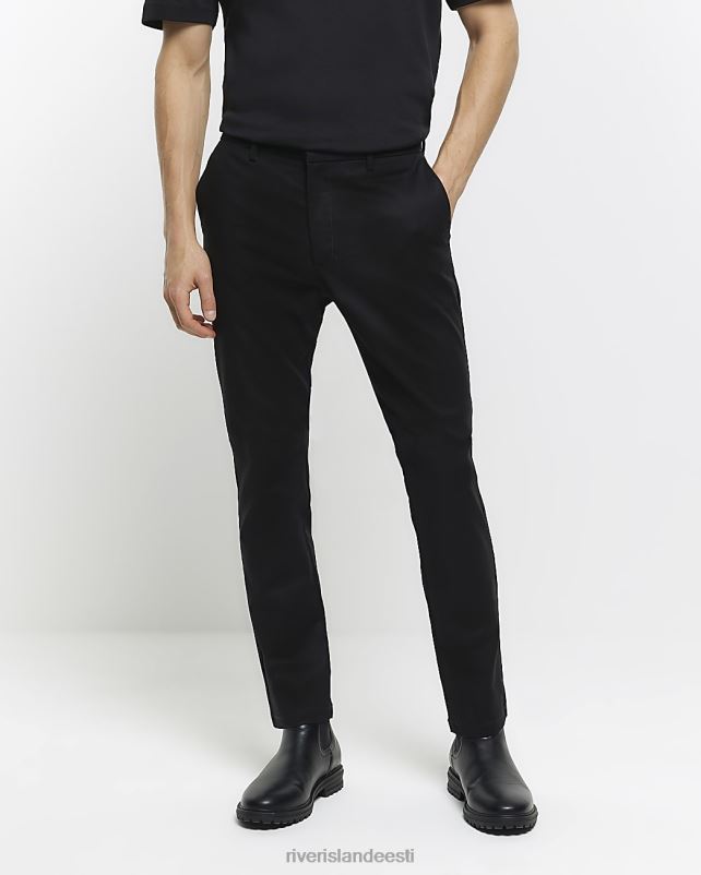 kehakate must mehed River Island slim fit smart chino püksid 44TLL2400
