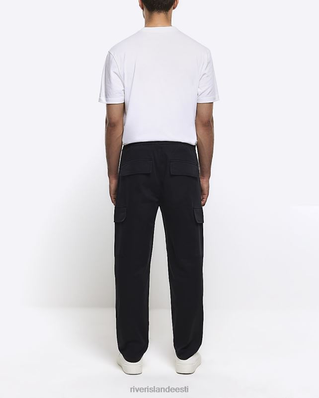 kehakate must mehed River Island slim fit utility cargo püksid 44TLL2921
